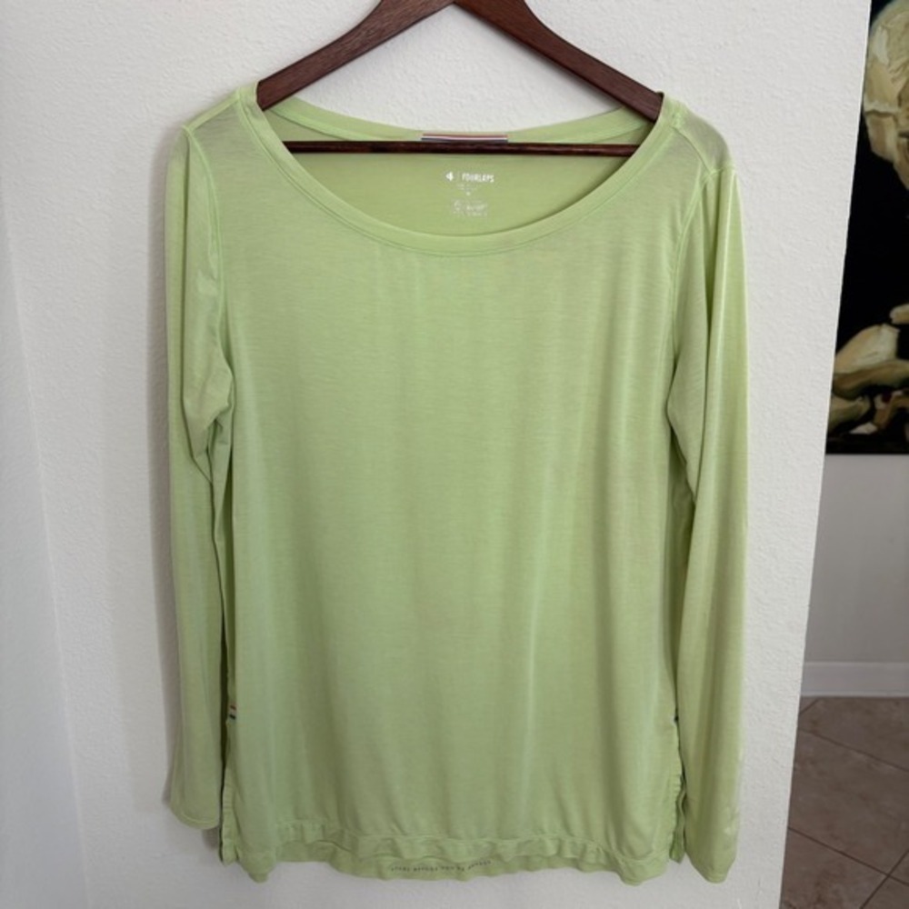 FOURLAPS Women's Lime Green Long Sleeve Athletic Shirt Thermoregulating Size M